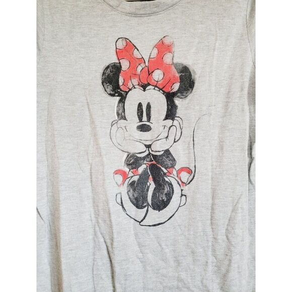 Disney T-Shirt Adult Unisex XL Gray Minnie Mouse SS Round Neck - Picture 2 of 4